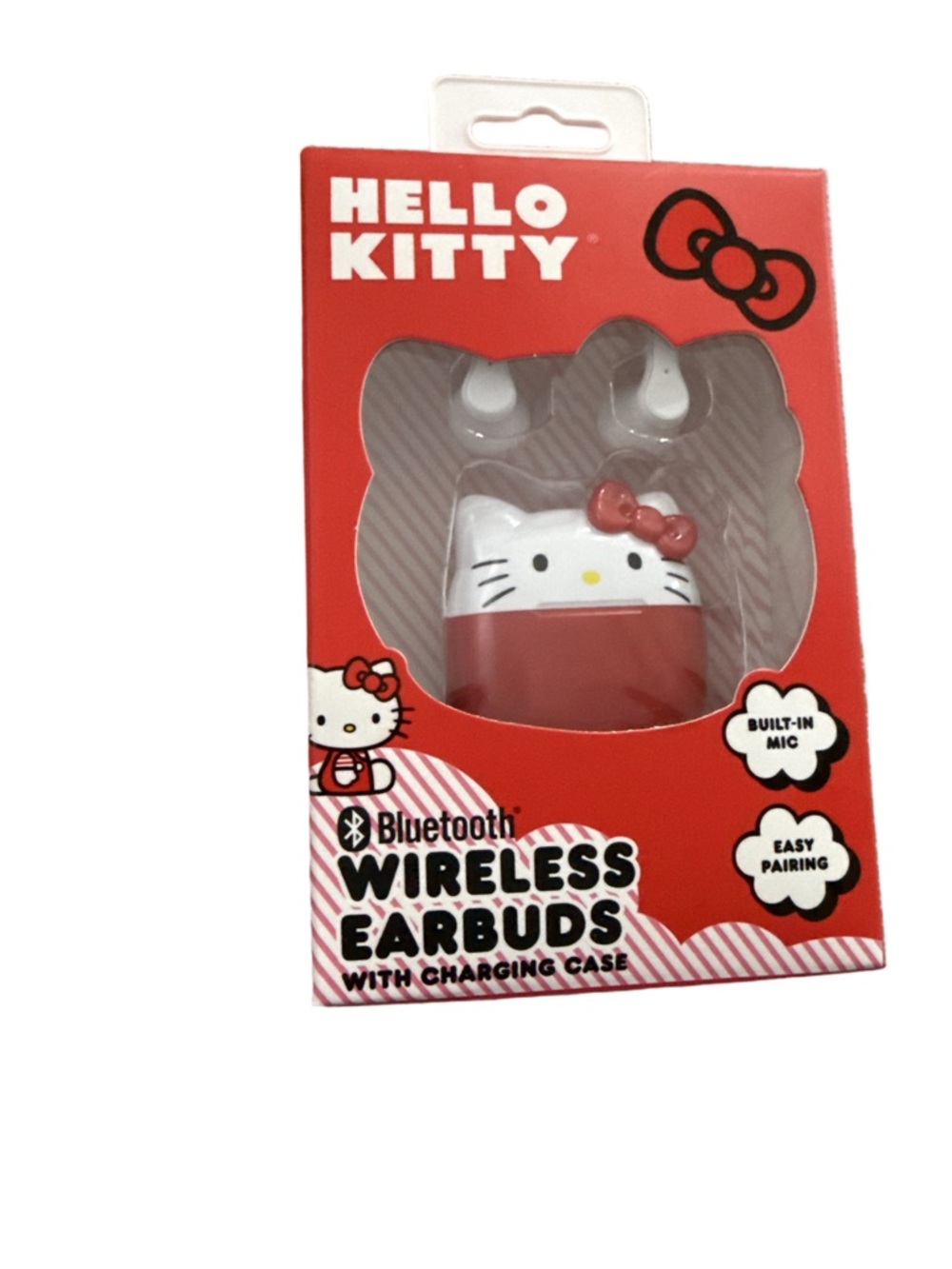 Hello Kitty Red, White & Pink Wireless Earbuds with Charging Case